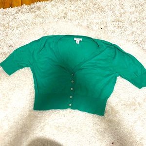 Green/teal shrug with half sleeves